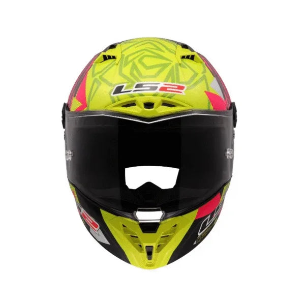 Casco LS2 FF805 THUNDER GP AERO REP ALDEGUER AMARILLO FUCSIA BRILLO