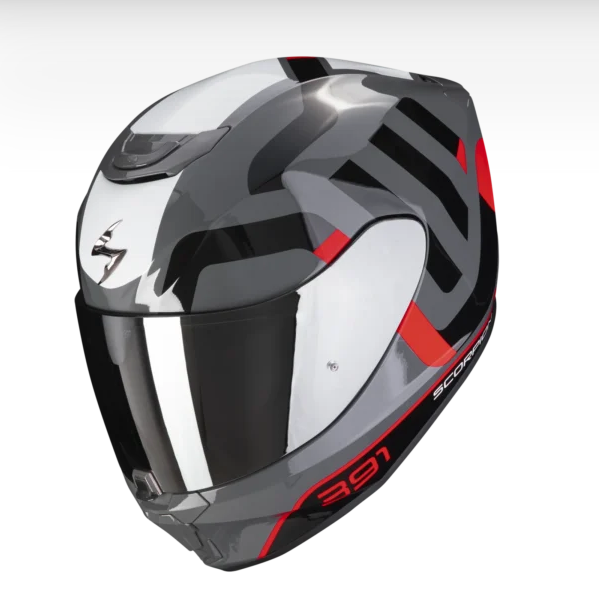 SCORPION EXO 391 AROK GRIS ROJO NEGRO BRILLO