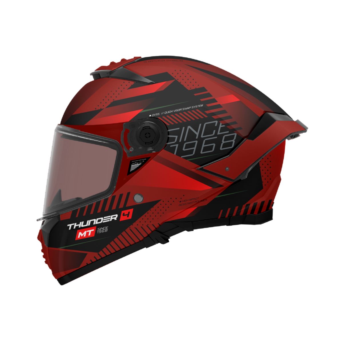 Casco Mt Thunder 4 SV Luminence D5 Rojo Brillante